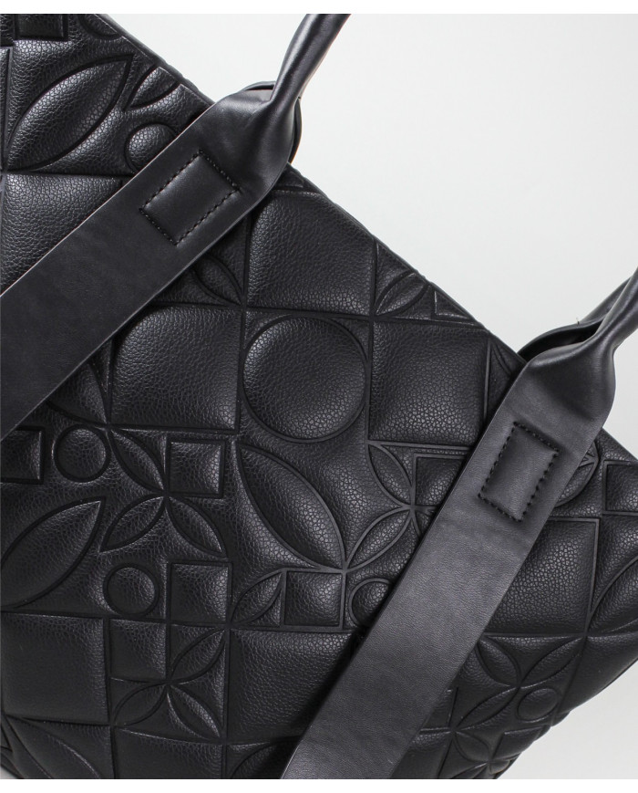 Damas Negro Maleta con Frente Decorado