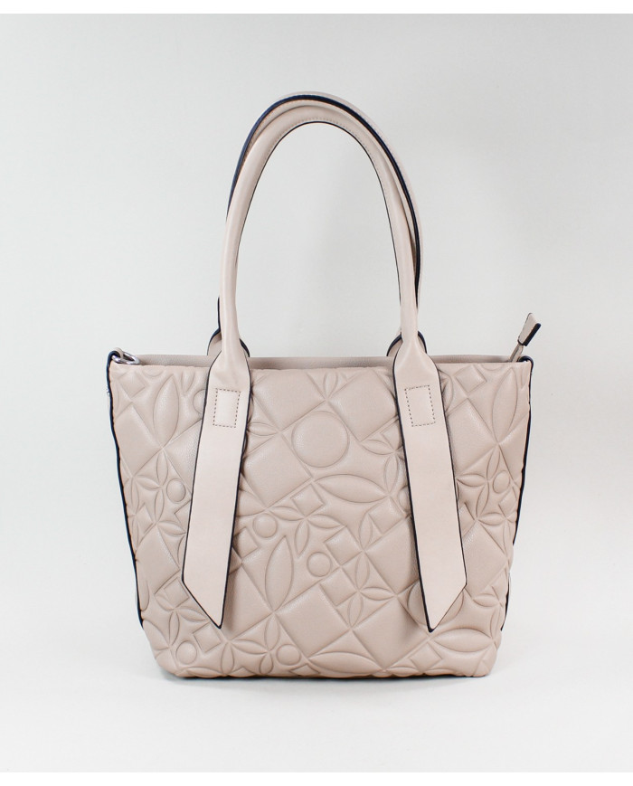 Damas Taupe Maleta con fachada decorada