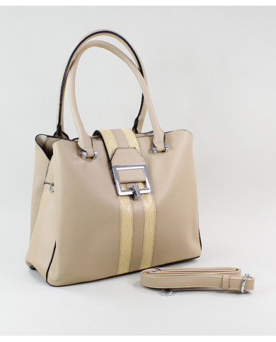 Ladies Taupe Bag with Buckle