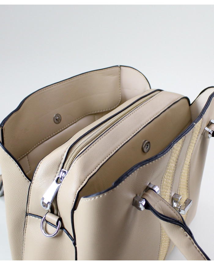 Ladies Taupe Bag with Buckle