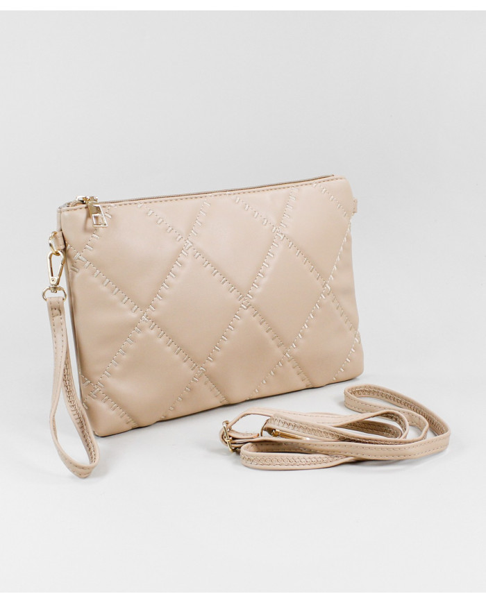 Clutch Women's Taupe with Removable Handle