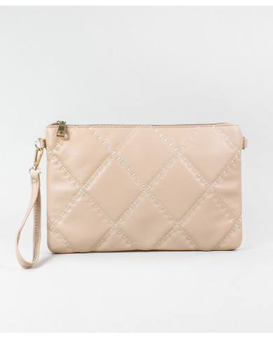 Clutch Women's Taupe with Removable Handle