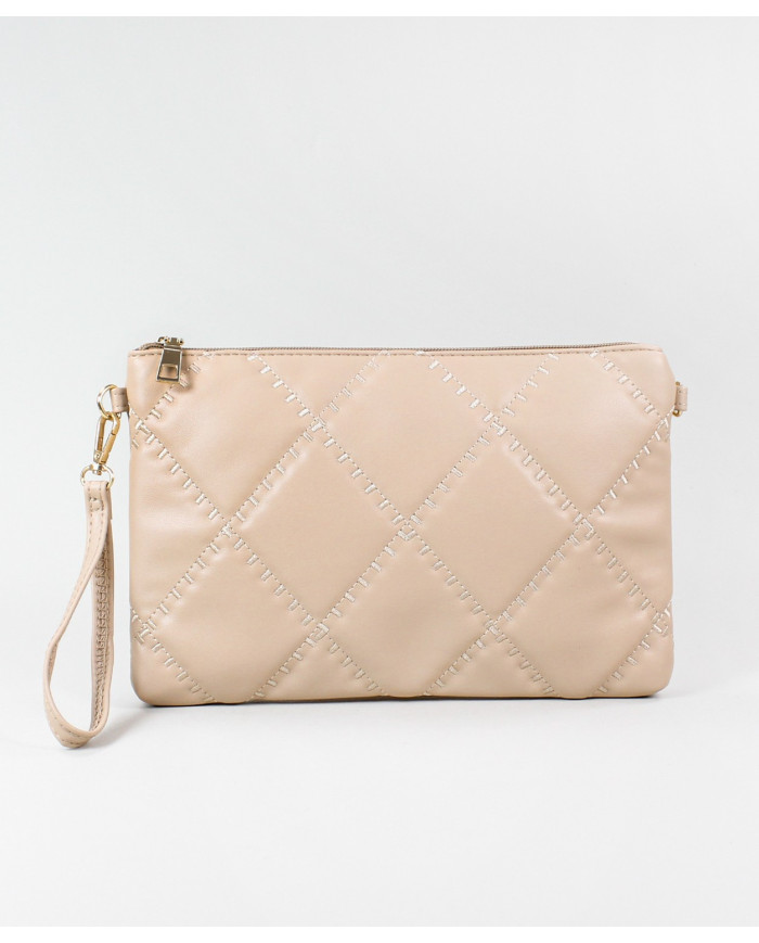 Clutch Feminina Taupe com Alça Removível