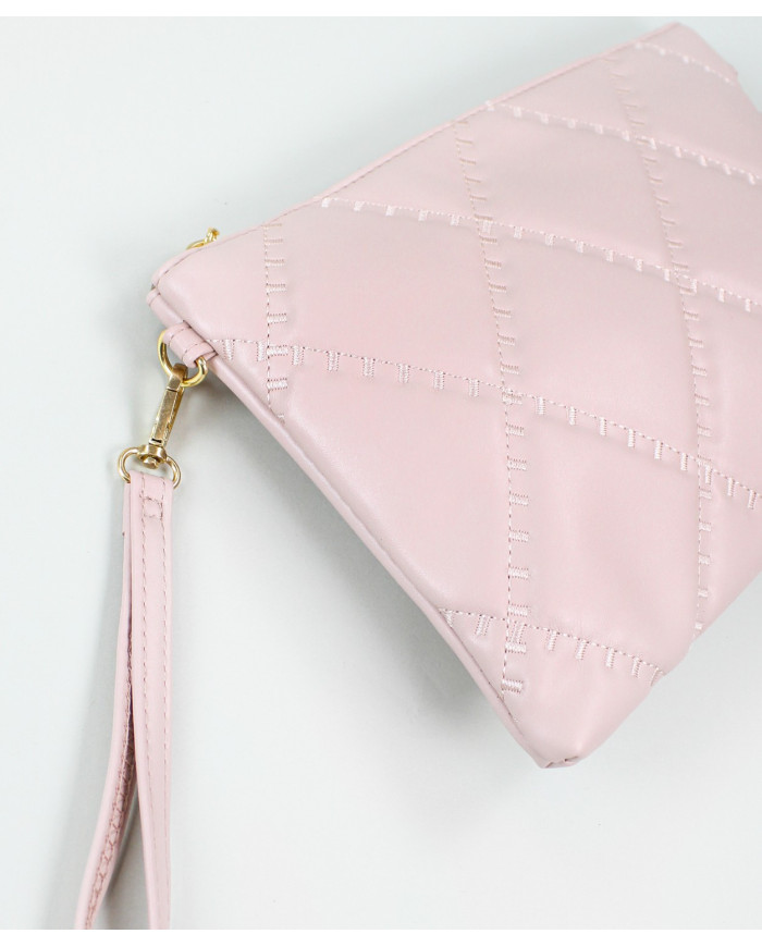 Clutch Feminina Rosa com Alça Removível