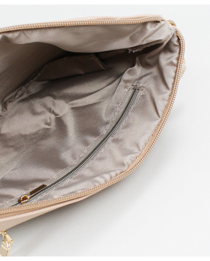 Clutch Feminina Taupe com Alça Removível