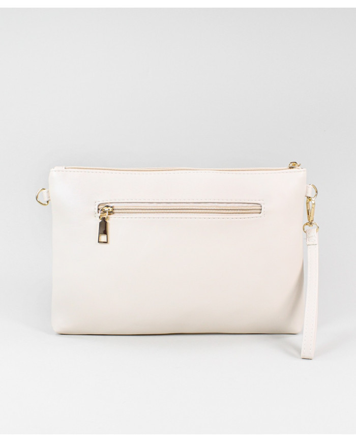 Clutch Women Beige with Removable Handle