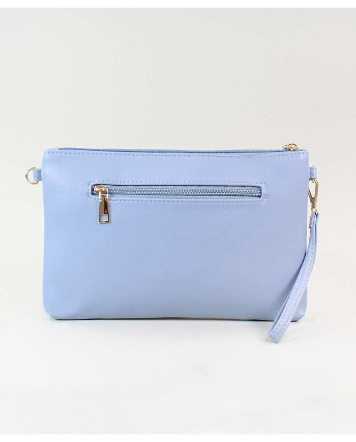 Clutch Feminina Azul com Alça Removível