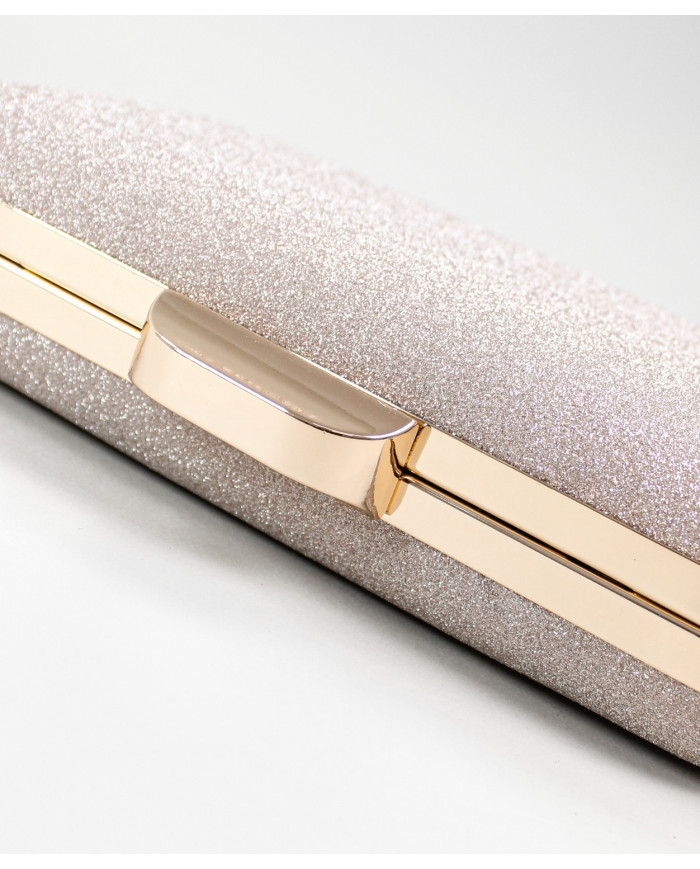 Pochete Champanhe Elegante com Brilho
