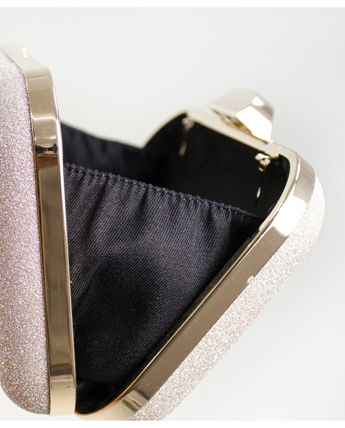 Pochete Champanhe Elegante com Brilho