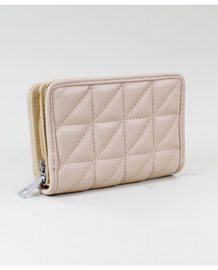 Ladies Taupe Wallet with Seams