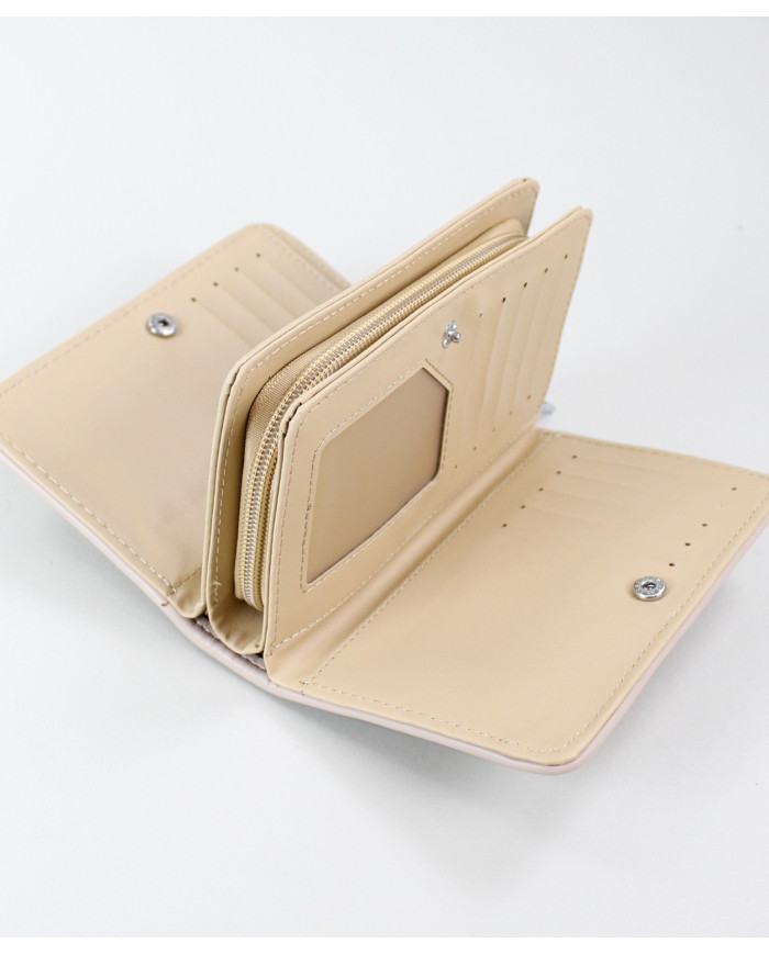 Ladies Taupe Wallet with Seams