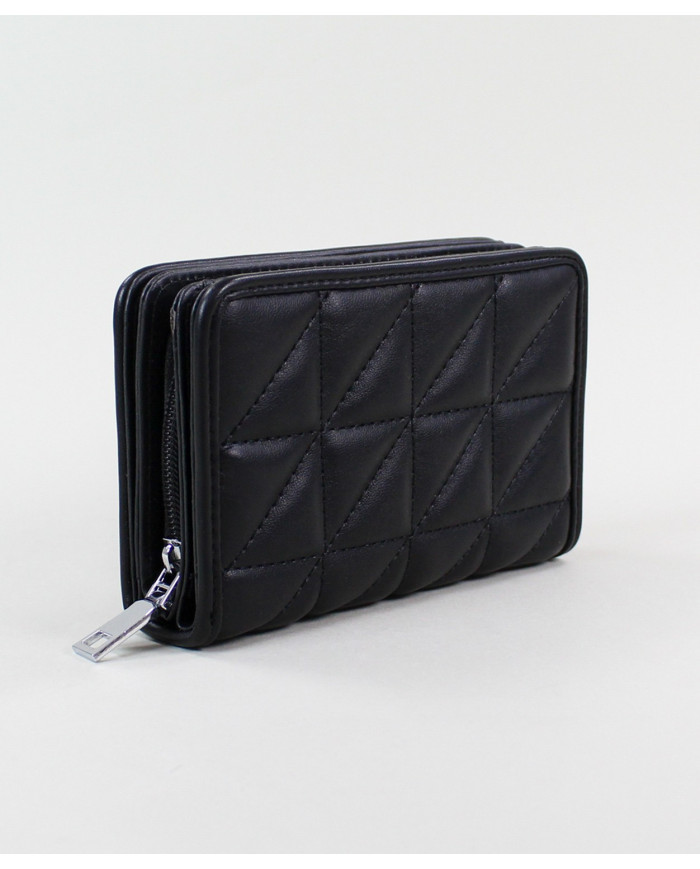 Women's Black Wallet with Seams