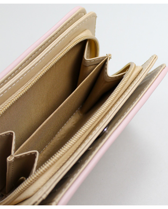 Ladies Pink Wallet with Seams