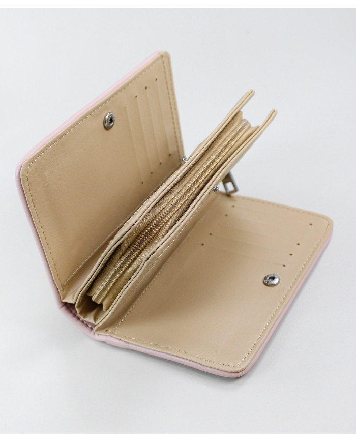 Señoras Pink Wallet con costuras