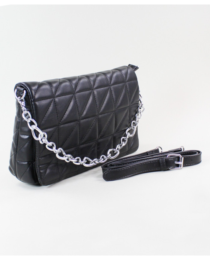 Mala negra de Lady con cadena