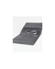 Cartera gris de hombres con clip para notas