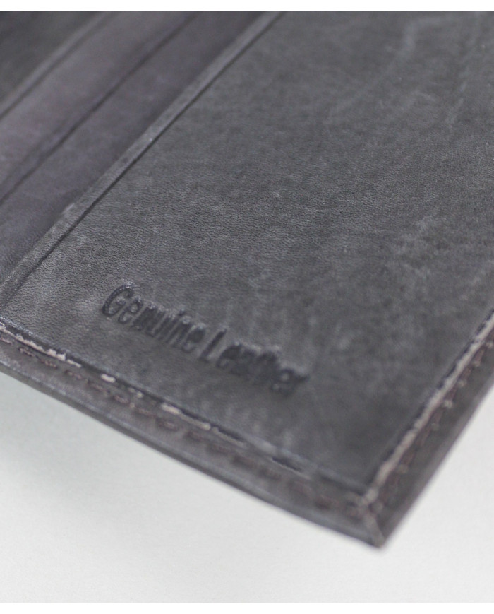 Cartera gris de hombres con clip para notas