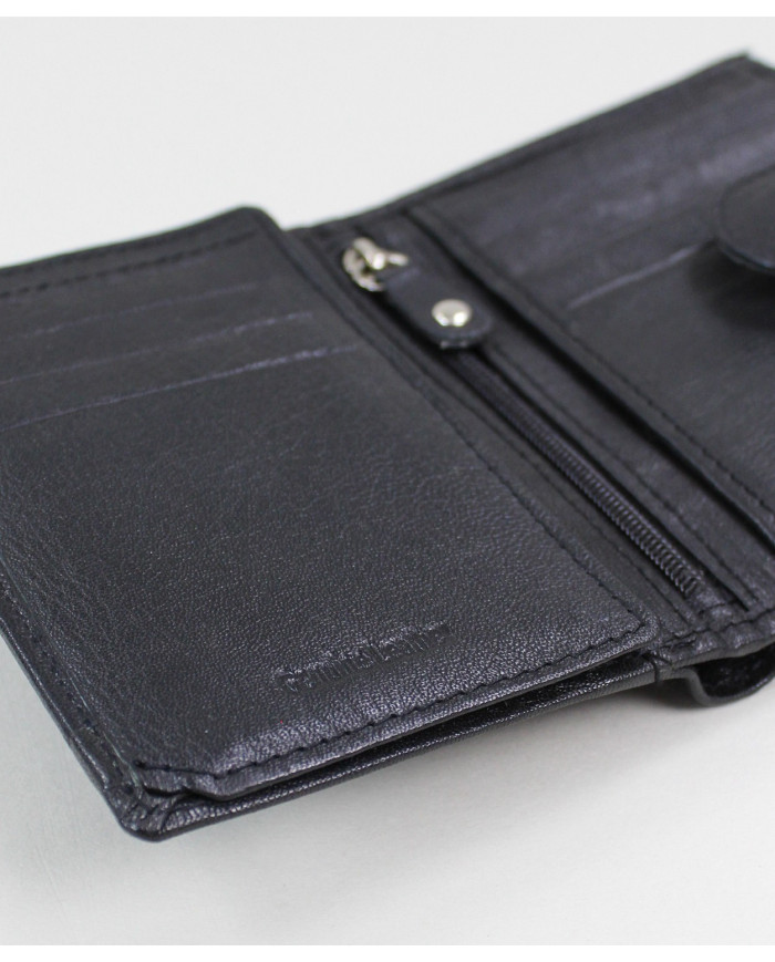 Cartera de cuero negro