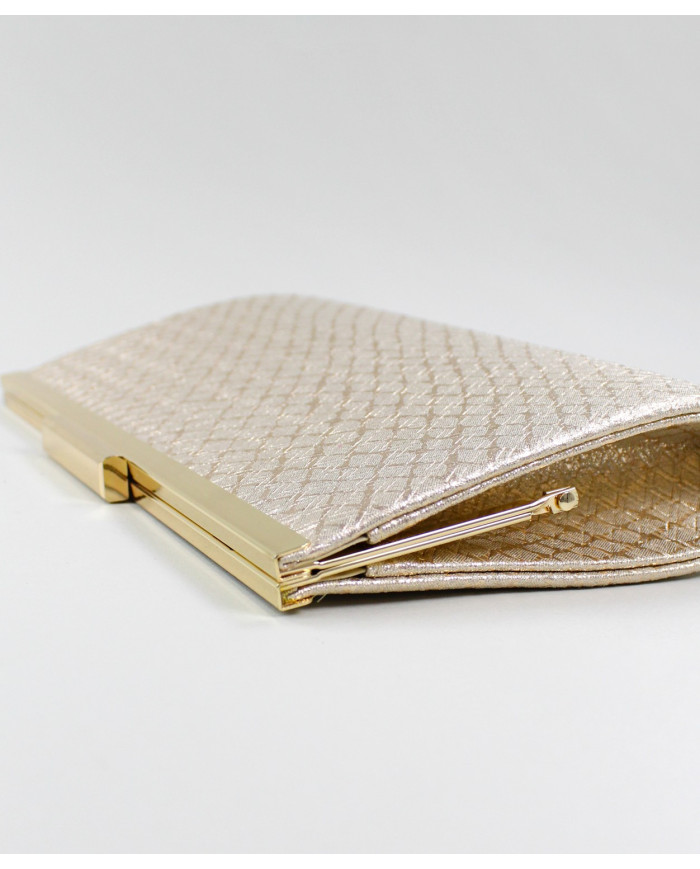 Pochete Dourada de Senhora com Textura