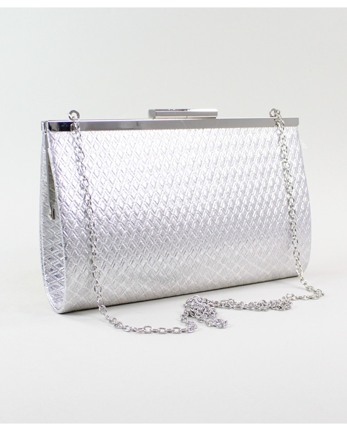 Pochete Prata de Senhora com Textura