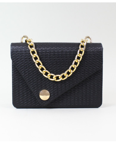 Mala negra de Lady con cadena