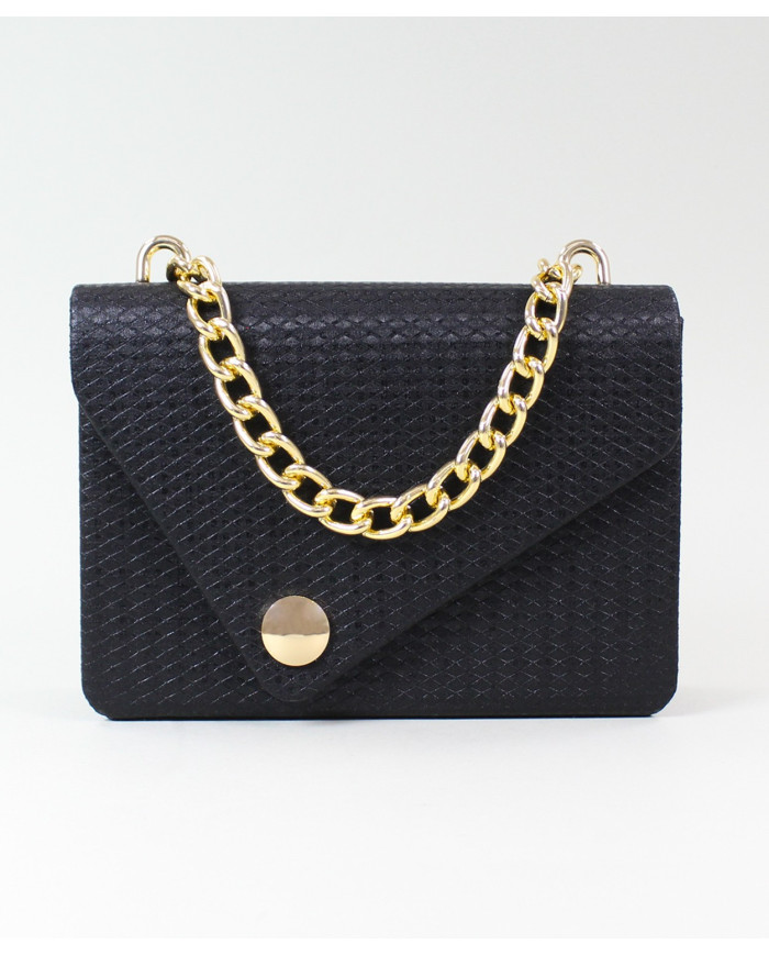 Mala negra de Lady con cadena