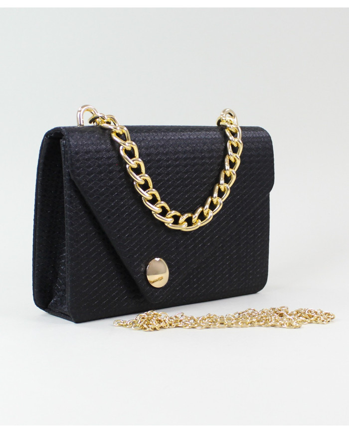 Mala negra de Lady con cadena