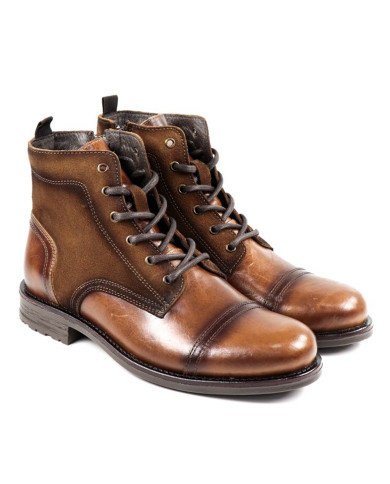 Botas de Homem em Camel de Acabamento Vintage Ginova