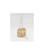 Mala Bucket Dourada com Brilhantes