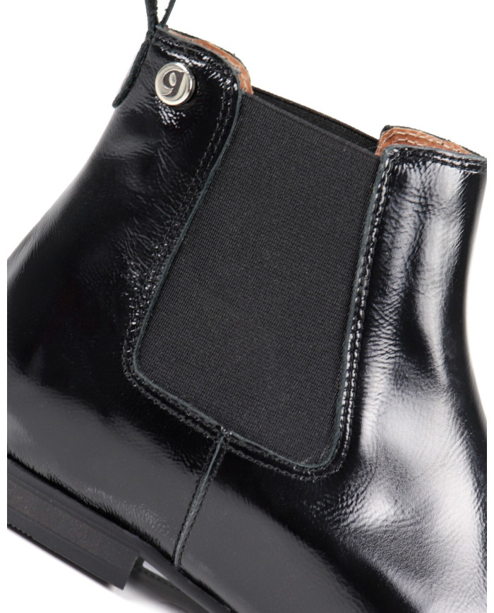 Black Boot Verniz Rasa Ginova of Elastic