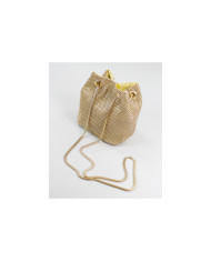 Mala Bucket Dourada com Brilhantes