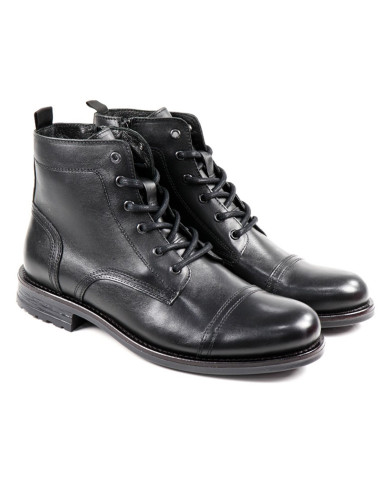 Botas de Homem Pretas de Fecho e Atacadores Ginova