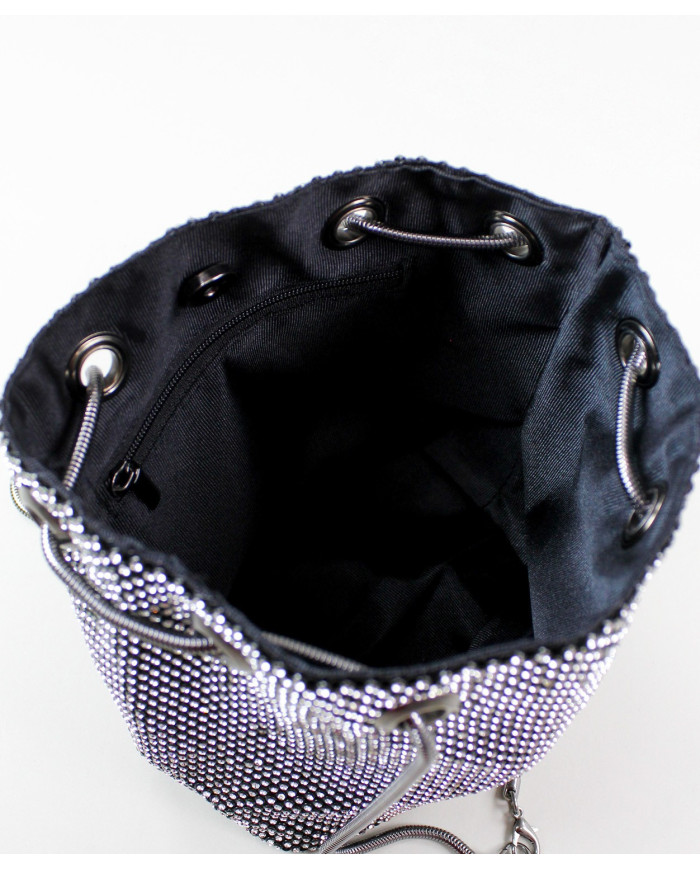 Funda de cubo metálico negro con brillo