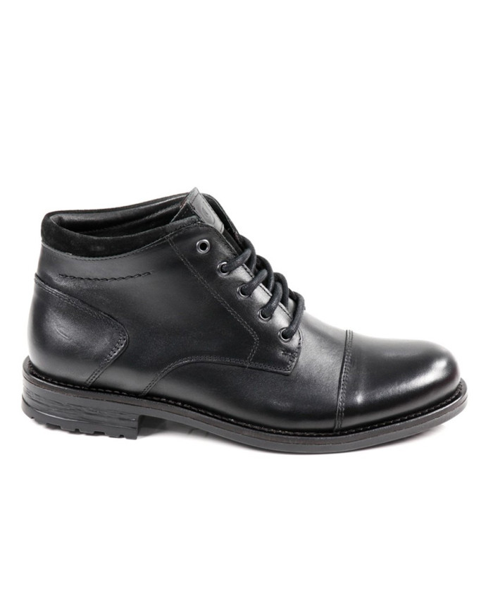 Black Man Boots with Detail Padded Ginova