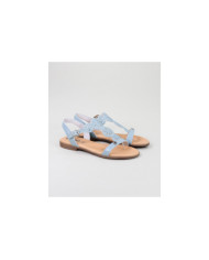 Blue Sandals of Lady with Apertar Strip