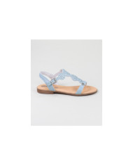 Blue Sandals of Lady with Apertar Strip
