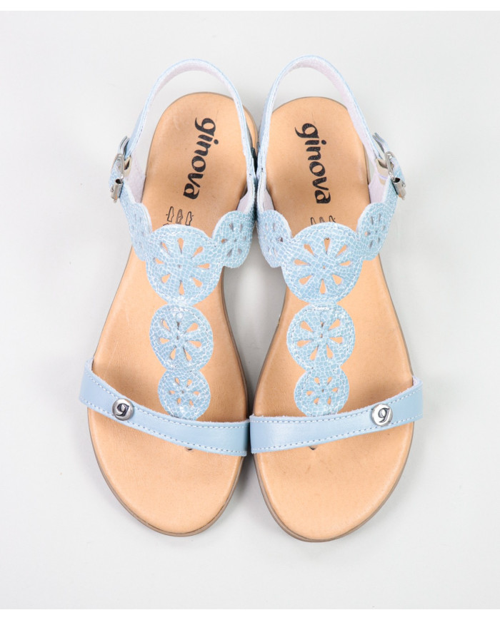 Blue Sandals of Lady with Apertar Strip