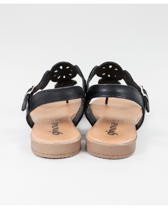 Sandálias Pretas de Senhora com Tira de Apertar