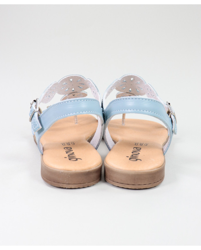 Blue Sandals of Lady with Apertar Strip