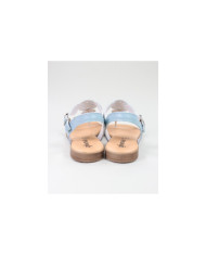 Blue Sandals of Lady with Apertar Strip