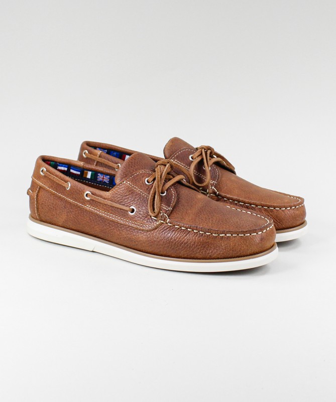 Sapatos de Vela Camel de Homem com Sola Branca Ginova