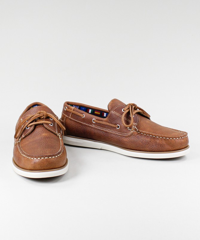 Sapatos de Vela Camel de Homem com Sola Branca Ginova