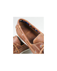 Men's Camel Sailing Shoes with White Sole Ginova