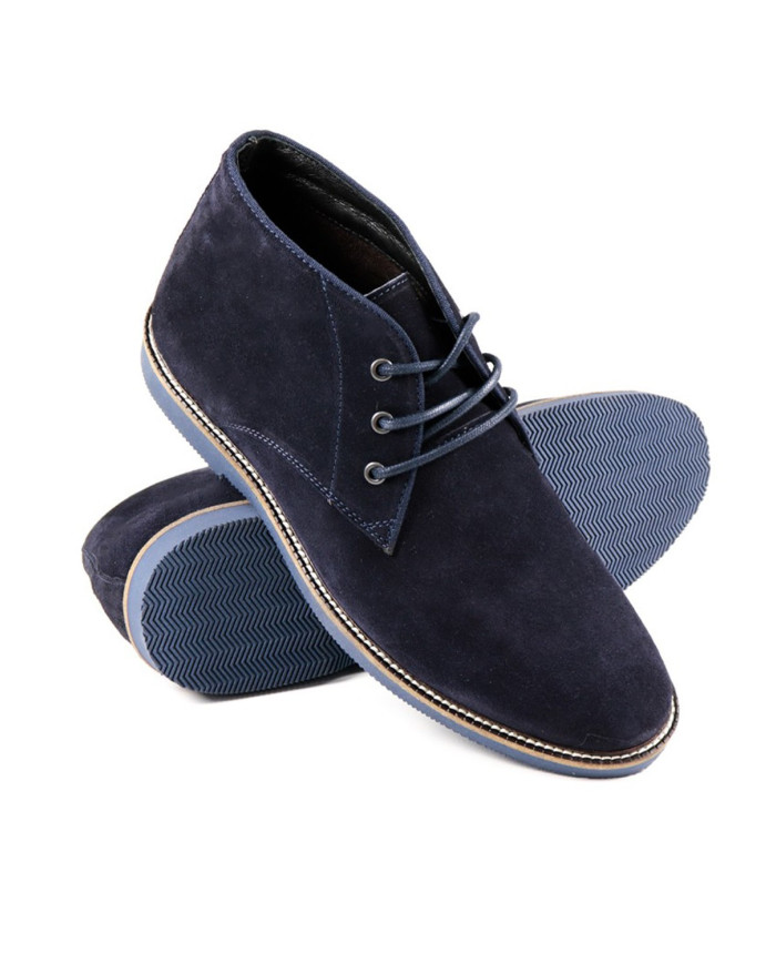Blue Suede Man Boots with Wholesalers Ginova
