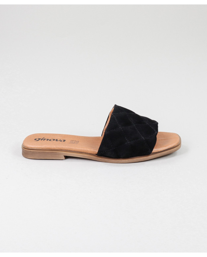 Black Ms. Ginova Slippers with Seams