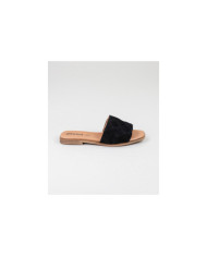 Chinelos Pretos de Senhora Ginova com Costuras