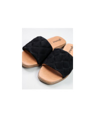 Black Ms. Ginova Slippers with Seams