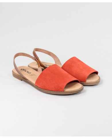 Ladies Red Sandals with Strip on the Front