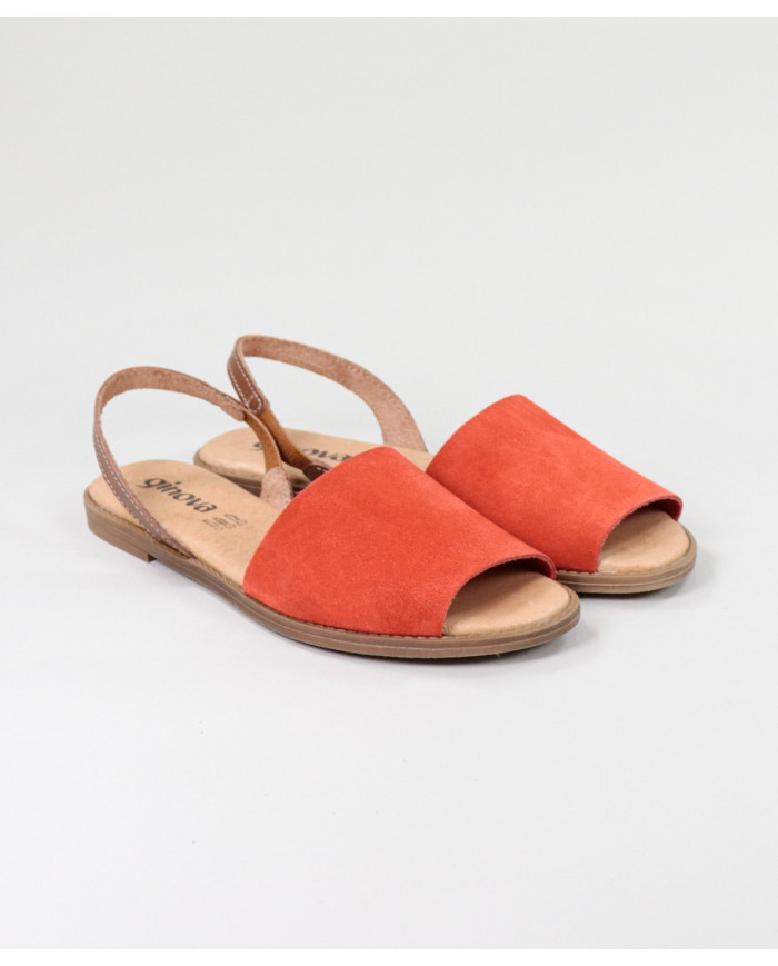 Ladies Red Sandals with Strip on the Front