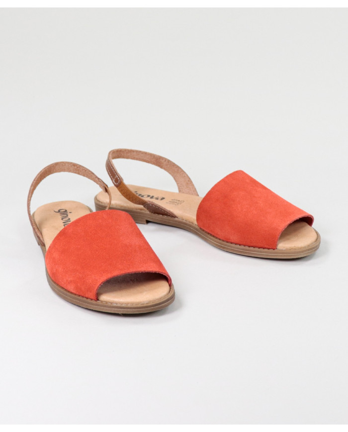Ladies Red Sandals with Strip on the Front